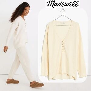 Madewell Cream V-Neck Sweater